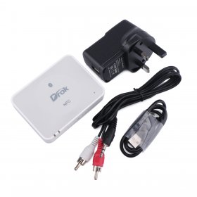 Bluetooth Audio adapter/wireless Bluetooth Receiver/Bluetooth HD Music Receiver for Subwoofer/Bookshelf loudspeaker/Mobile Phone/iPhone/iPad etc + UK Plug Power Adapter