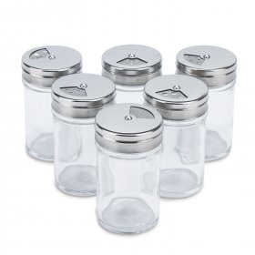 6 PCS/LOT Storage jars/Glass bottle/Spice Bottles/Glass Container for salt/sugar/pepper/condiment/Grains/tea/coffee bean etc