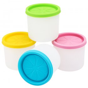 4 PCS/LOT 180 ml Silicone Containers/food containers/snack container for Ice Cream, Meal Prep, Soup, yogurt, fruit etc