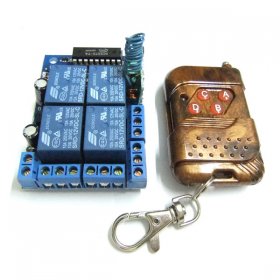 Mini Wireless Remote Controller 12V 4 Channel Switch Board Self-Lock Remote Control