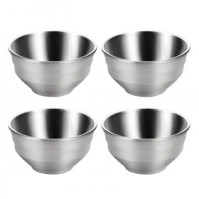 4 PCS/LOT Stainless Steel Bowls/Double Walled Insulated Mixing Bowls Metal Snack Bowl Nesting Bowl Rice Cereal Serving Bowls