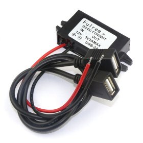 12V to 5V 3A 15W Dual USB Power Supply Adaptor DC Converter Connector for GPS UK