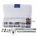 Metal buttons/Leather Rivets Kit/Metal buckle with Setter Base Punch Fixing Tools for Clothes Garment DIY Decoration Accessories