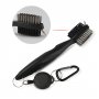 2 PCS/LOT Cleaning Brush Multi-Purpose Double-Sided Cleaning Tool With Retractable Reel for Golf Club Ball Cleaning