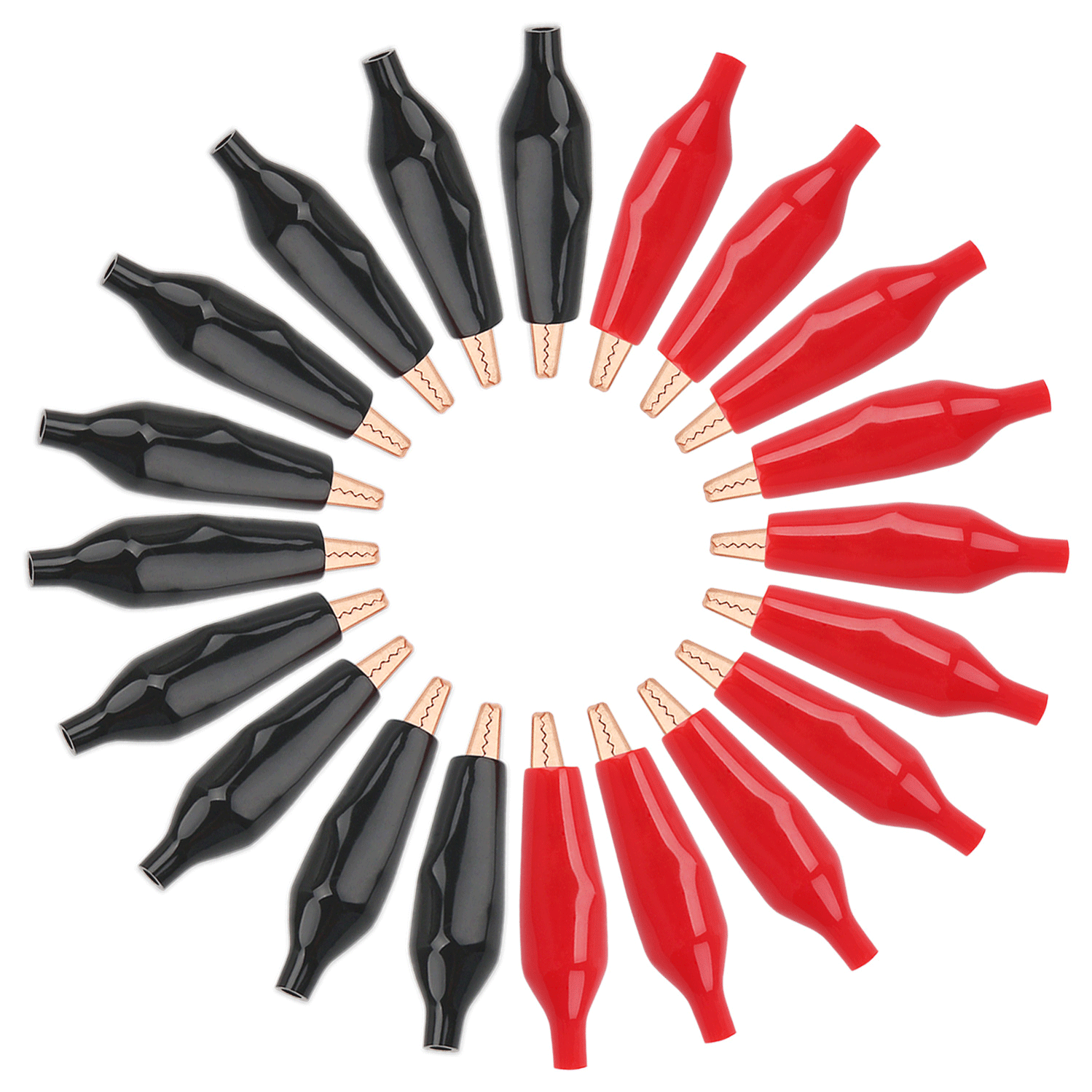 50 PCS/LOT Thicken Alligator clips 10A Copper Clip Clamp Electric Test helper with Black or Red Protective Insulation Cover